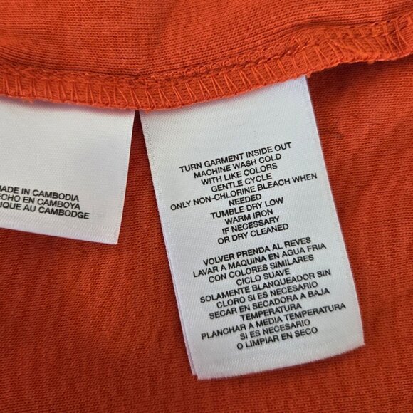 Anne Klein Sport Womens 3X Orange V-Neck Cotton Top Long Sleeve - Picture 5 of 6